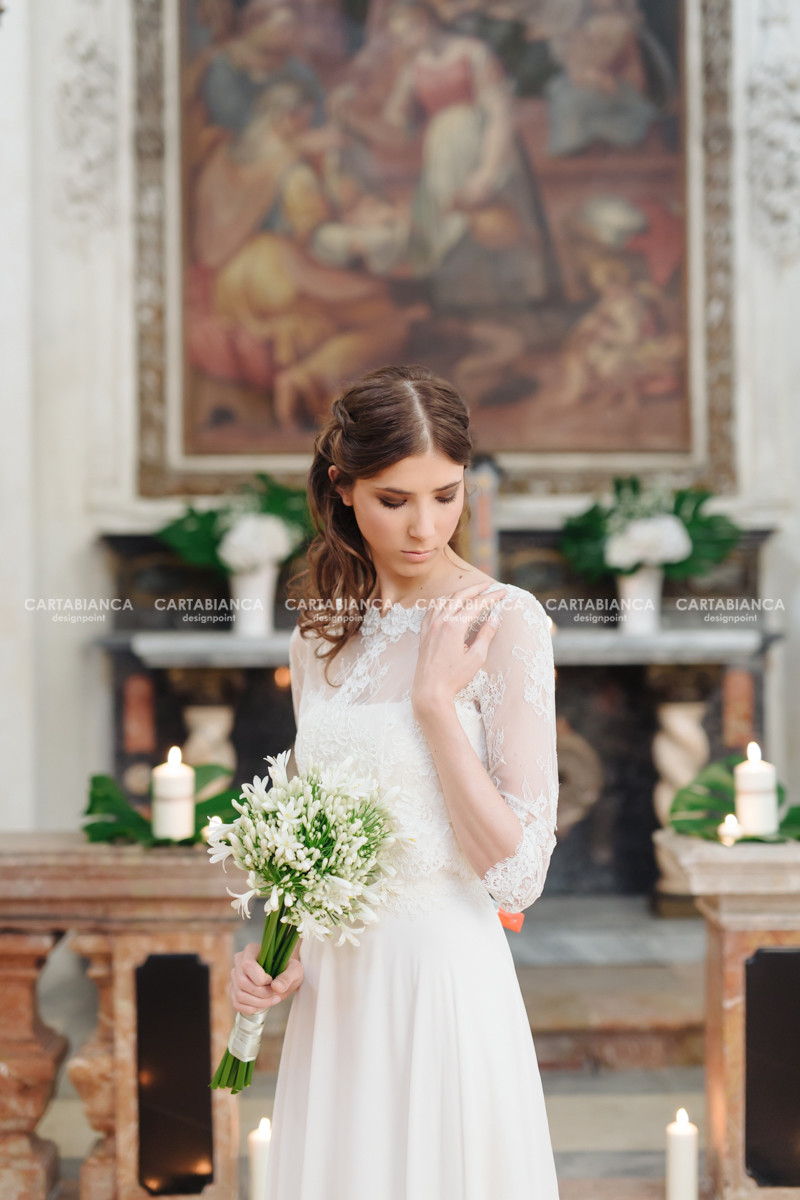 abito sposa shooting collezione Peonia