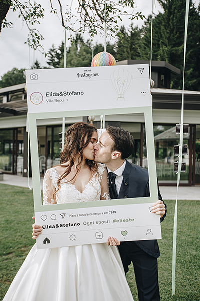 Cornice Instagram, matrimonio Elida e Stefano